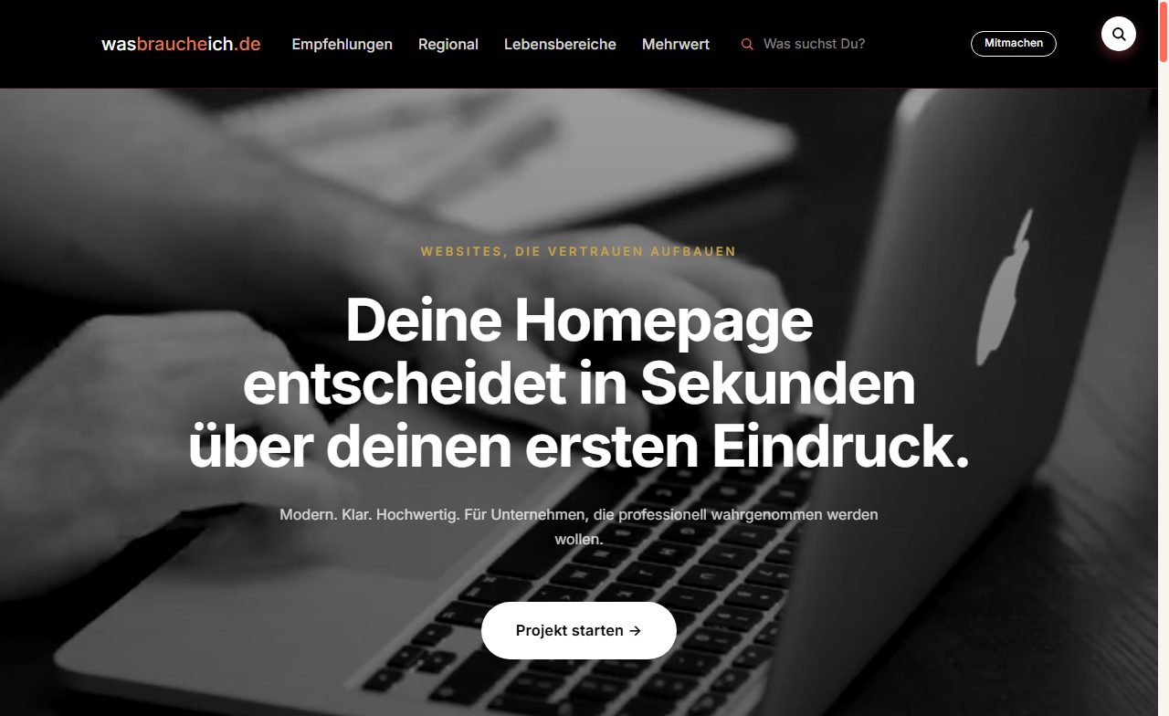 Eigenwerbung Cinema-Premium Landingpage - 11 Sections schwarz-weiss-gold