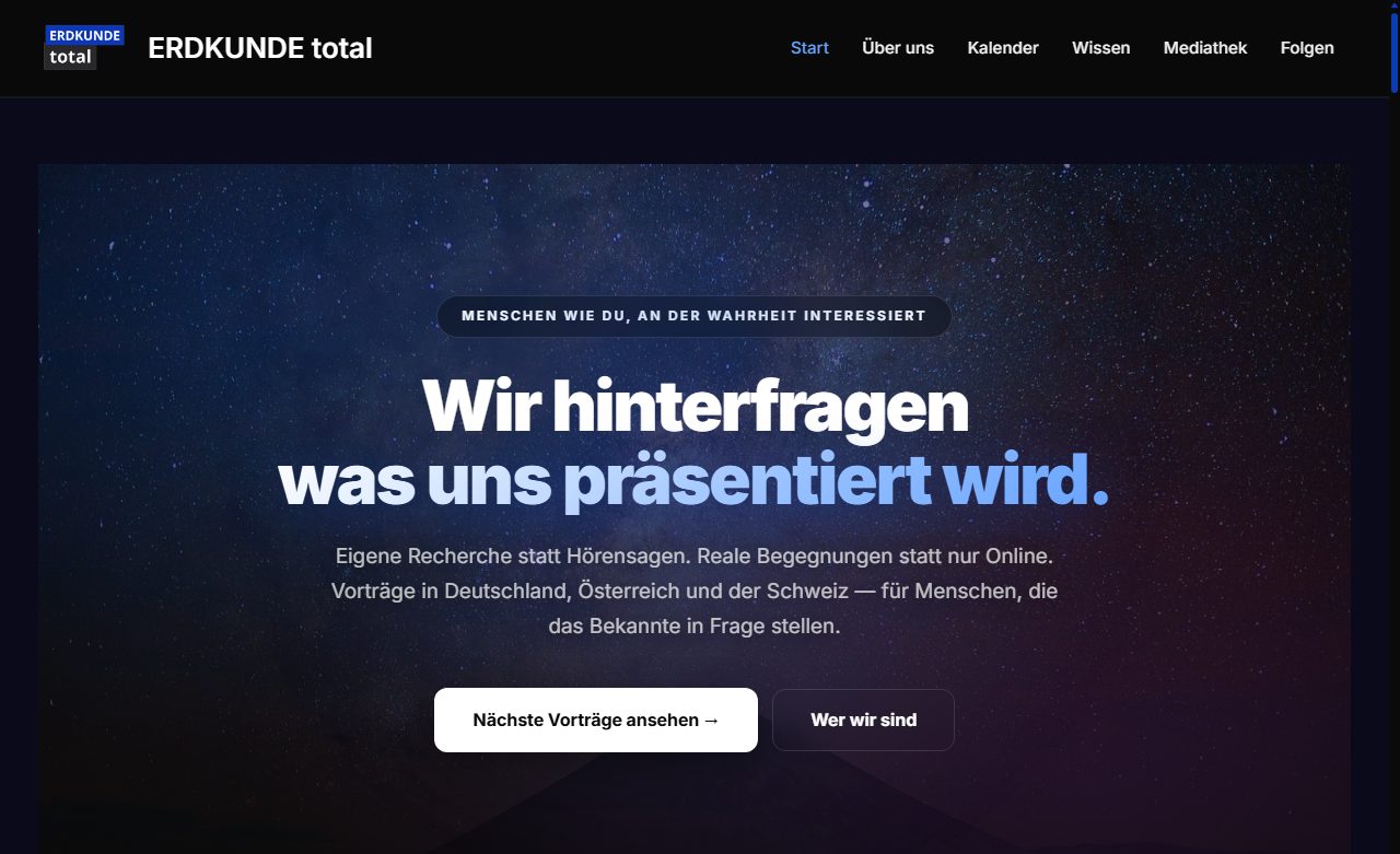 Erdkunde Total Homepage - Bildungsplattform mit Vortragsfunnel